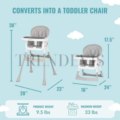 Dream On Me 2-in-1 Portable High Chair